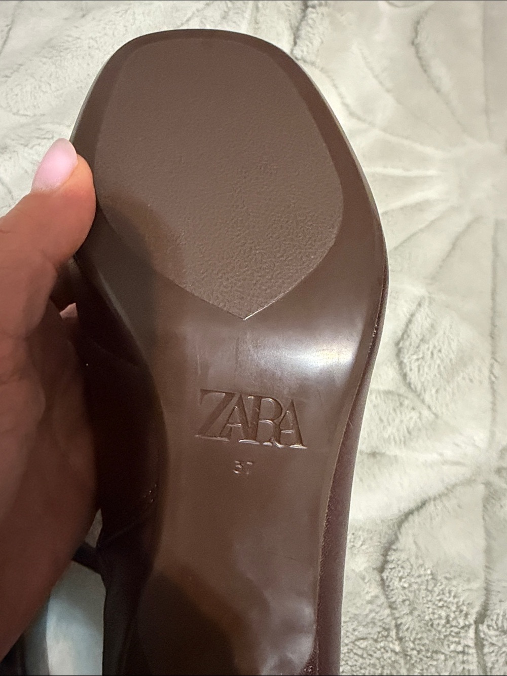 Zara Burgundy Lace-Up Ankle Boots - Picture 3 of 5